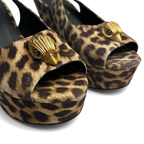 Kurt Geiger London Leopard Slingback Platform Wedge Sandals Women’s 9 Maximalist - Picture 3 of 13